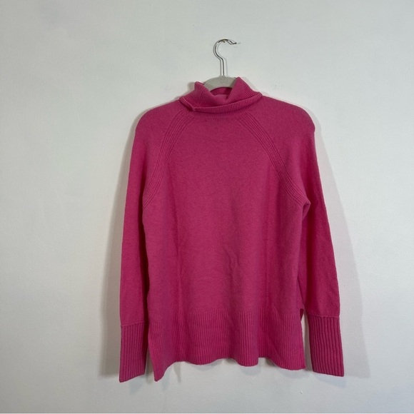 NWT J. Crew Supersoft Yarn Turtleneck Sweater Intense Pink Merino Wool Alpaca - Picture 3 of 7